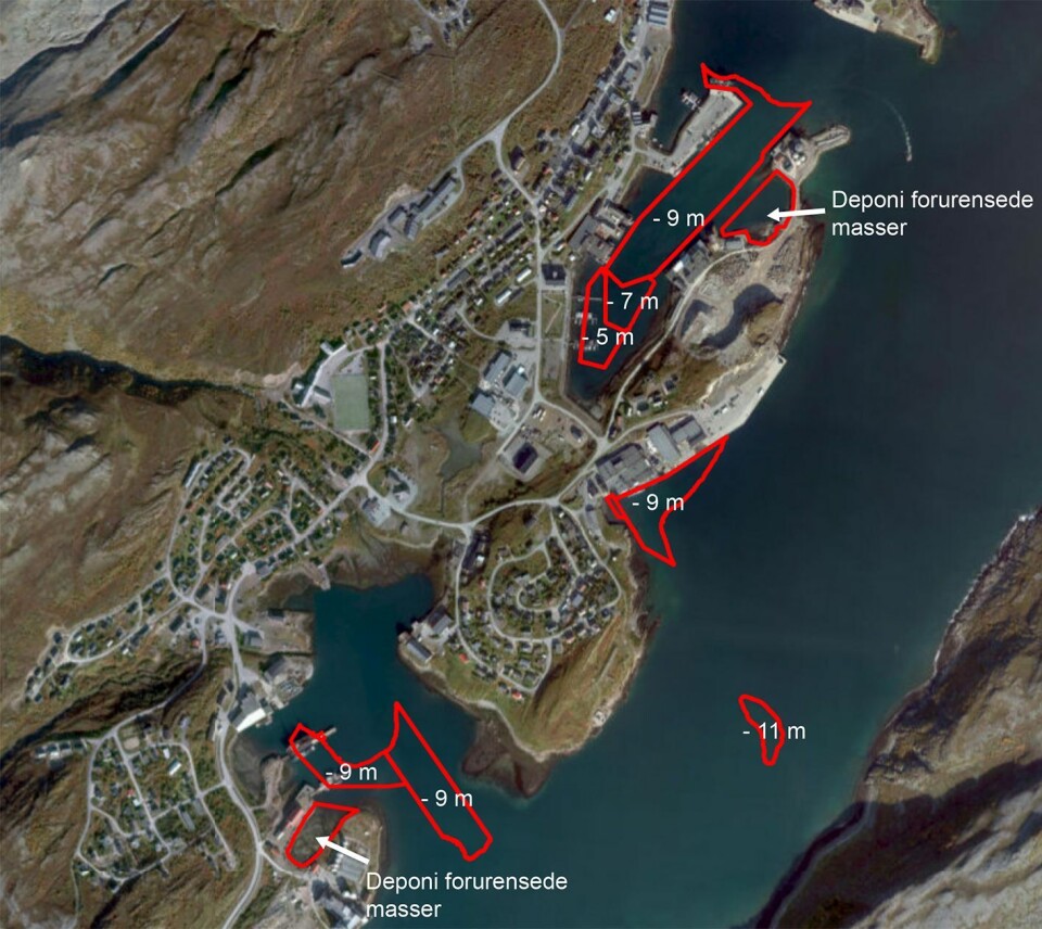 Slik ser planene ut for Båtsfjord havn. Foto: Kystverket