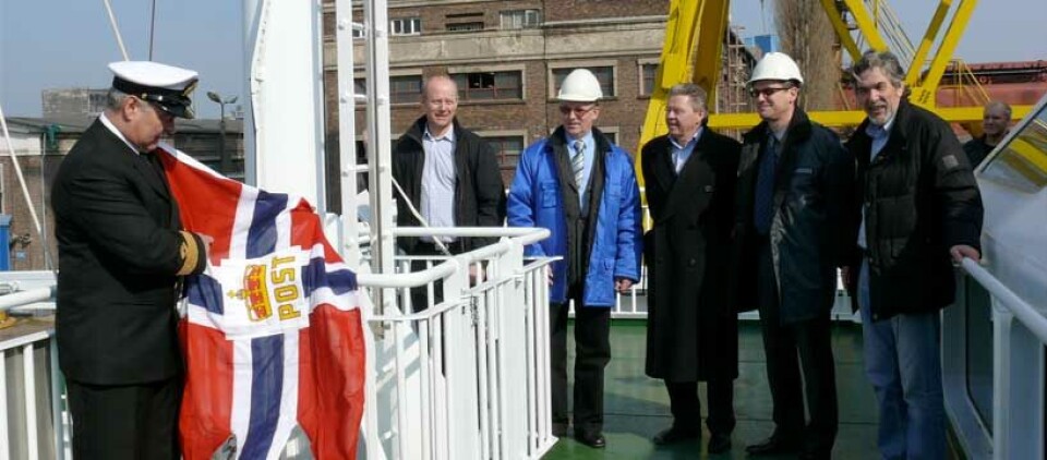 Fra venstre: Per Orset (ved flagget), Jøris Eik, Tadeus Tiotrowsky, Anker Grøvdal, Jan Paszkowsky og Jon Aage Rasmussen.