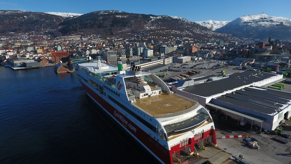 MS «Stavangerfjord» vil ligge ved Jekteviksterminalen julaften. Foto: Fjord Line