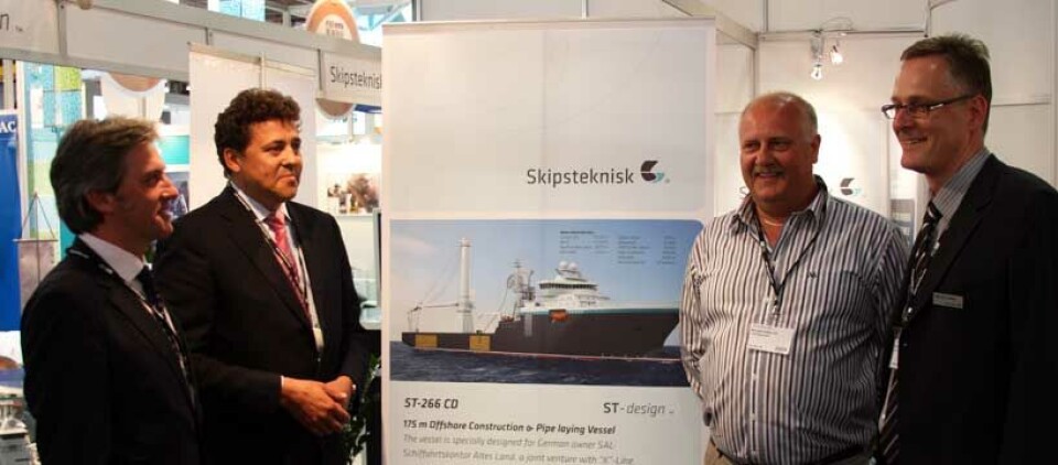 Fra venstre: Mike Grant, SAL Shipping, Lars Rolner, SAL Shipping, Terje Sjumarken, Bergen Group og Hans Ove Holmøy, Skipsteknisk.