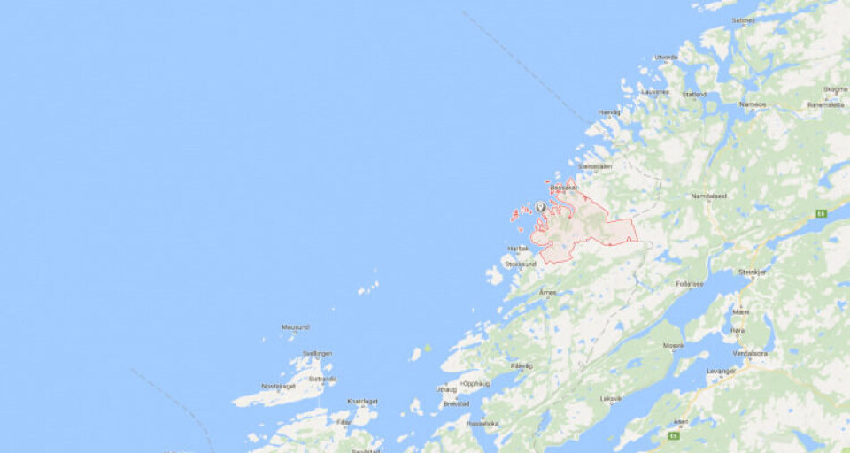 Skjermdump av Roan, Søt-Trøndelag. Foto: Google Maps.