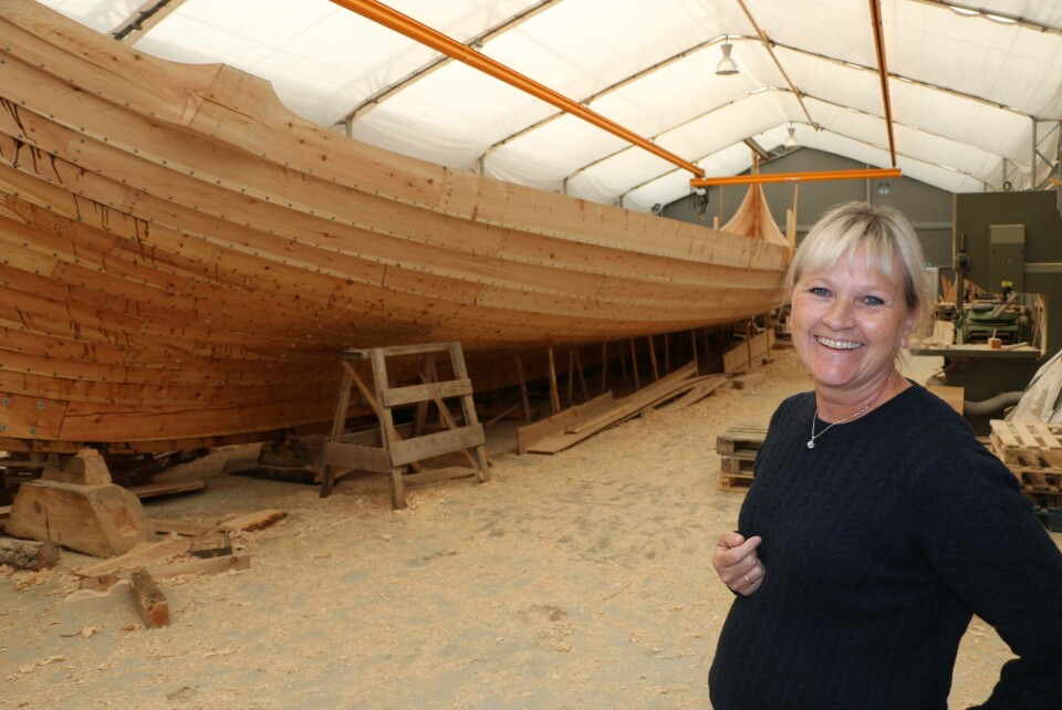 Solveig Midtbø leder Sagastad der verdens største vikingskip er under bygging. Foto: Sigbjørn Larsen.
