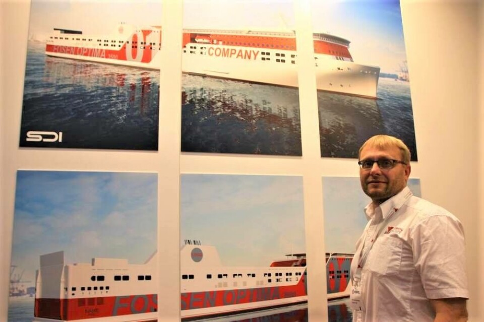 Arnar Utseth og Fosen Yard lanserer nytt design for Ro-ro skip. Foto: Sigbjørn Larsen.