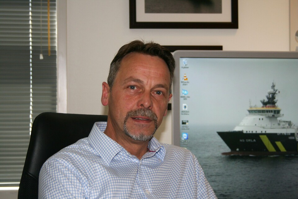 Per Ivar Fagervoll administrerende direktør i rederiet Golden Energy Offshore. følger forbruket på fartøyene 'Frayja' og 'Orla'. Foto: Golden Ocean Offshore