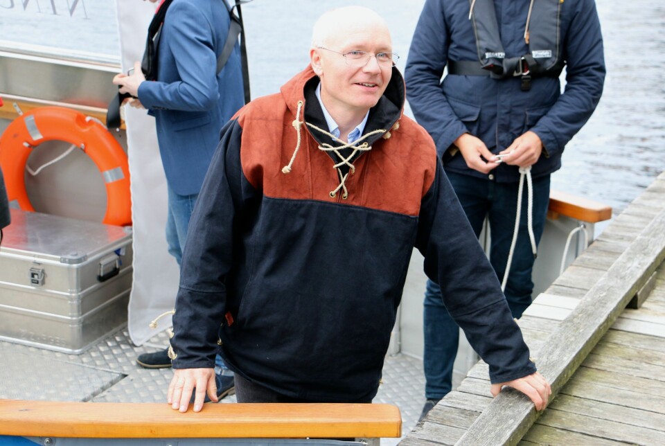 Førsteamanuensis Egil Eide hadde tatt med seg «milliAmpere» hele veien fra Trondheim. Foto: Andrea Bærland Førsteamanuensis Egil Eide hadde tatt med seg «milliAmpere» hele veien fra Trondheim. Foto: Andrea Bærland