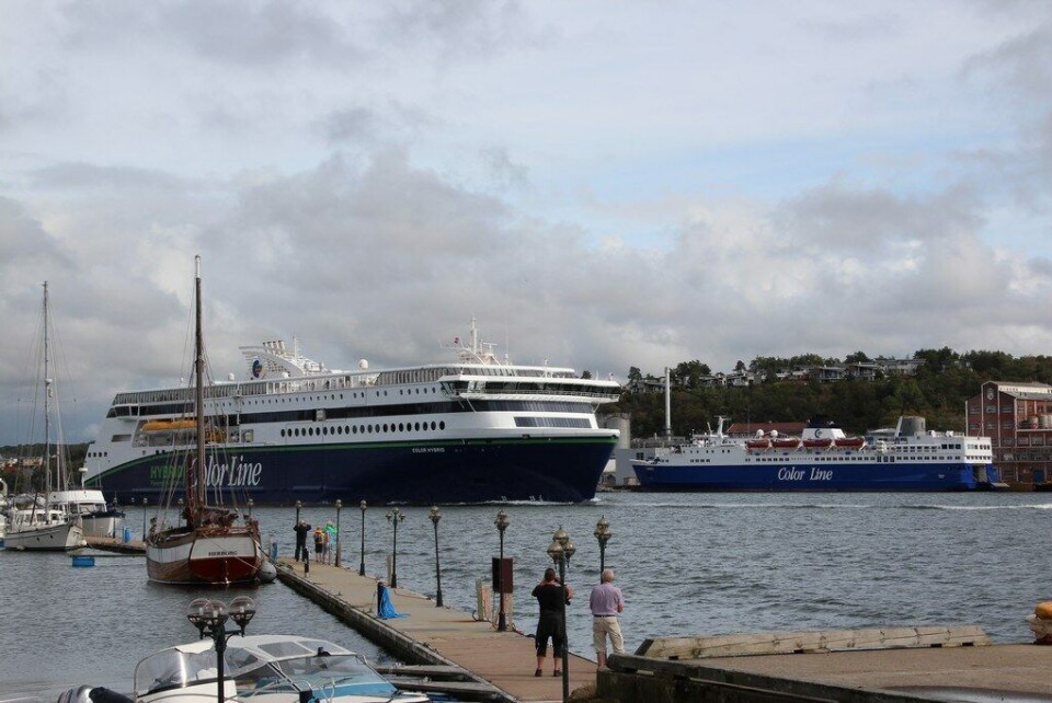 «Color Hybrid» på vei inn i sin nye havn, Sandefjord. Foto: Ole Kristian Major
