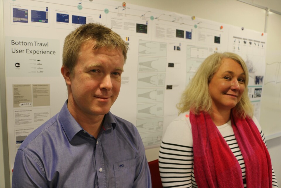 Jakob Nielsen og Tove Pettersen i Rapp Marines lokaler i Bodø. Foto: Vibeke Blich
