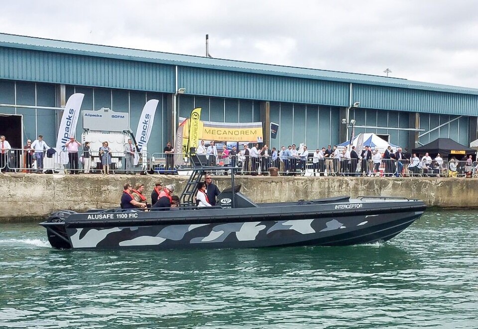 Alusafe 1100 FIC (Fast Interceptor Craft) from Norwegian company Maritime Partner AS at Seawork 2015. Photo Nils I. Myklebust
