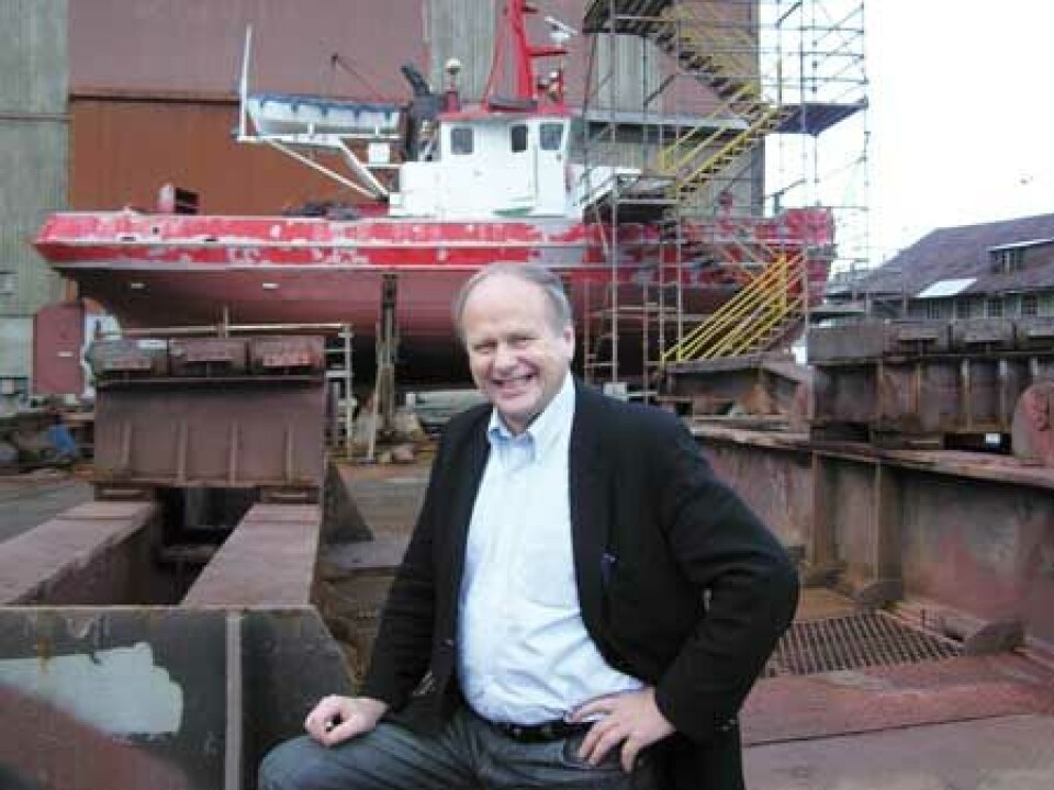 Styreforman i Bergen Group ASA, Magnus Stangeland. I bakgrunnen prosjektet "Ruggen IV"