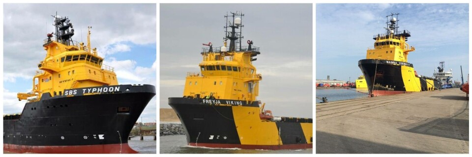 Viking Supply Ships selger 'Sol Viking', 'Freyja Viking' og 'Nanna Viking'. Kildefoto: Viking Supply Ships