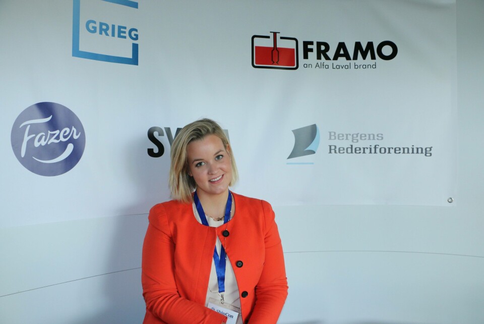 Dyveke Meland er chariman i YoungShip. og var godt fornøyd med konfernasens første dag.