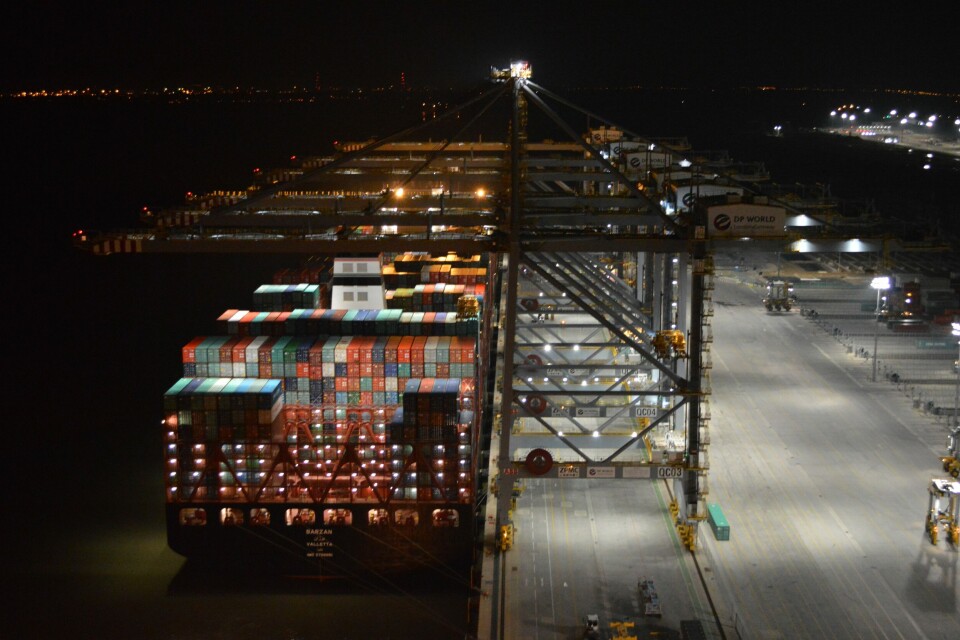 UASC Barzan kailangs DP World London Gateway sent i går kveld.