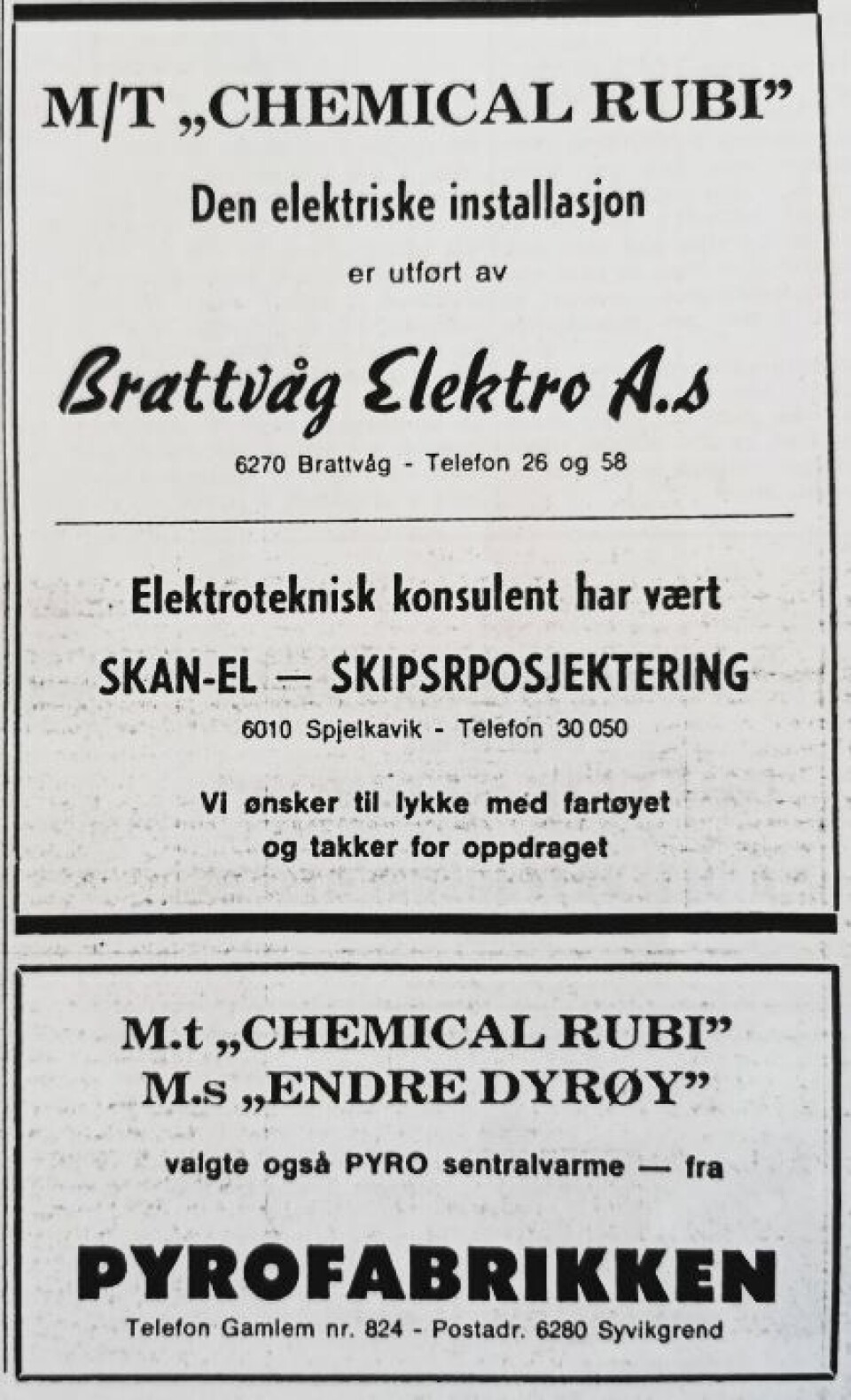 Faksimile fra Skipsrevyen nr. 1/1971