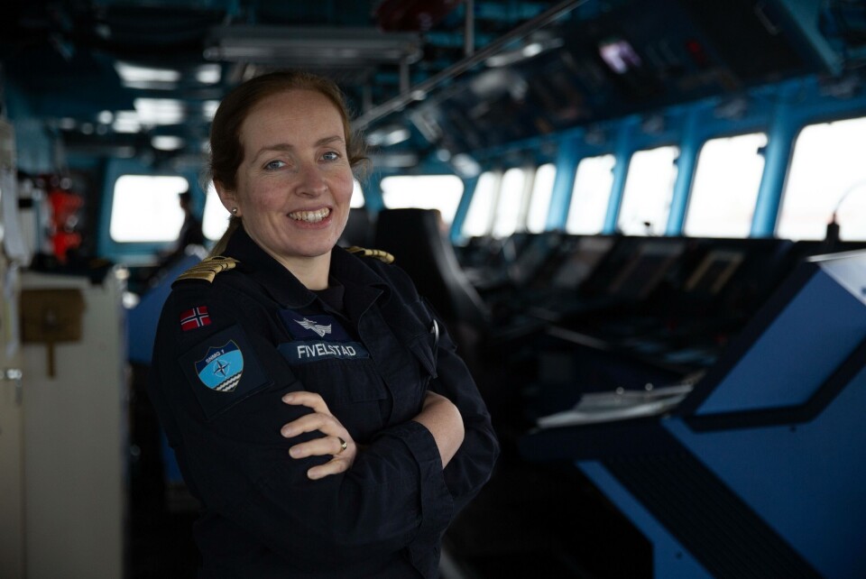 Iris er fregattsjef. Og fregatten hun er sjef på leder NATOs marinestyrke i nord. Foto: Jakob Østheim.