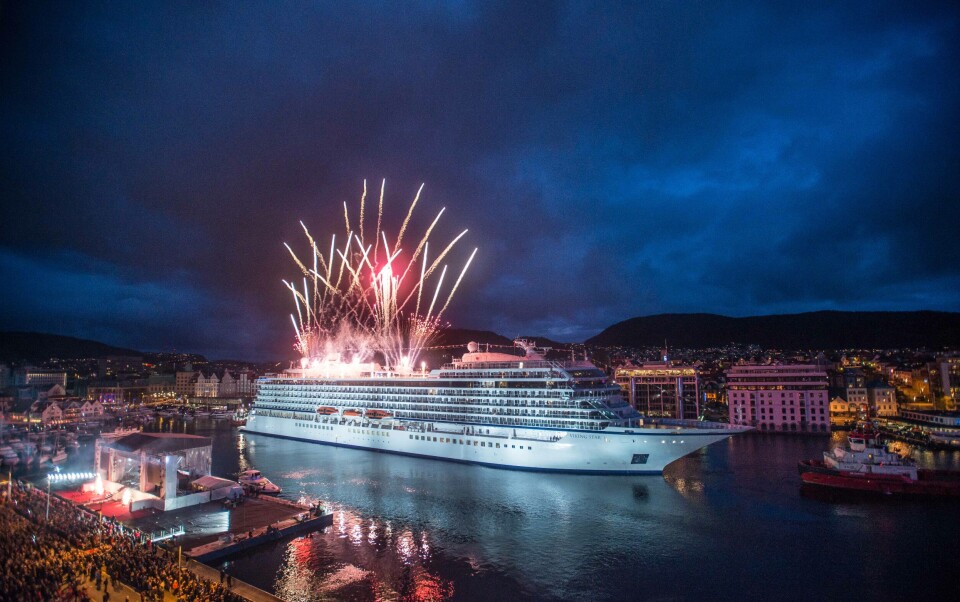 De fem skipene som nå skal få Rolls Royce utstyr er søsterskip til Viking Star som ble døpt i Bergen i 2015. Foto> Viking Cruises