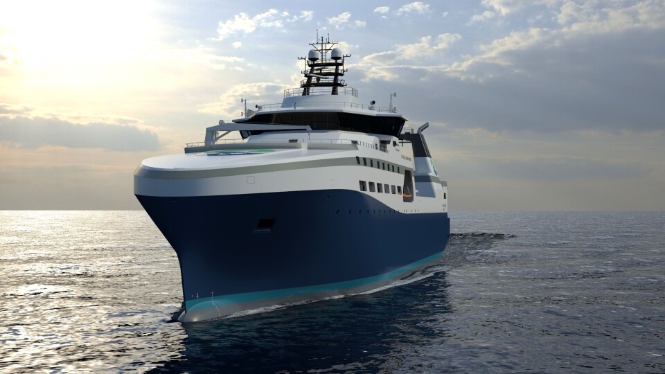 Rederiet Arctic Storms nye 100 meter langer tråler av NVC 336 WP-design fra Rolls-Royce Marine. Foto: Rolls-Royce