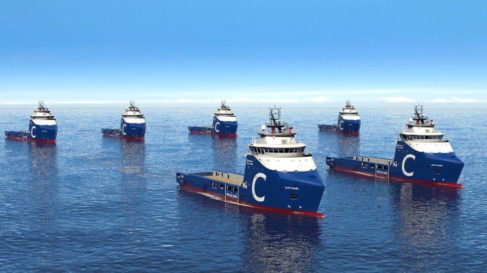 De til sammen fire nye fartøyene av typen UT 771 WP kommer i tillegg til de to fartøyene av UT-design som allerede er en del av flåten til Chellsea. Illustrasjon: Rolls-Royce