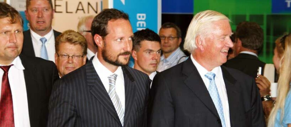HKH Kronprins Haakon på ONS 2008. Til v. Olje- og Energiminister Terje Riis-Johansen og ONS’ Kjell Ursin-Smith. Foto: ONS