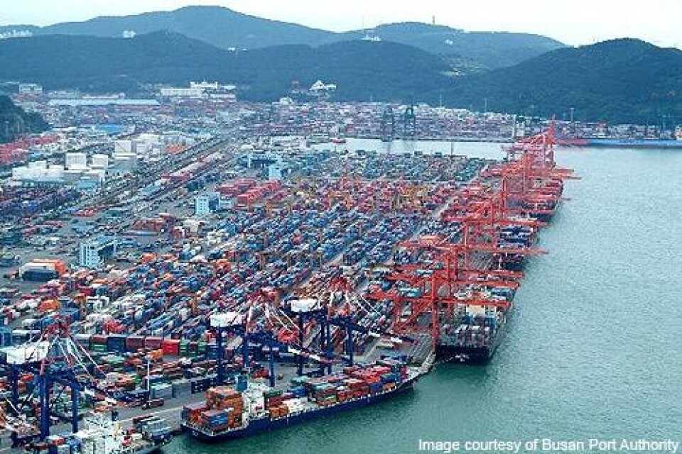 Dette er ikke Bergen havn. Foto: ship-technology.com / busan port authority
