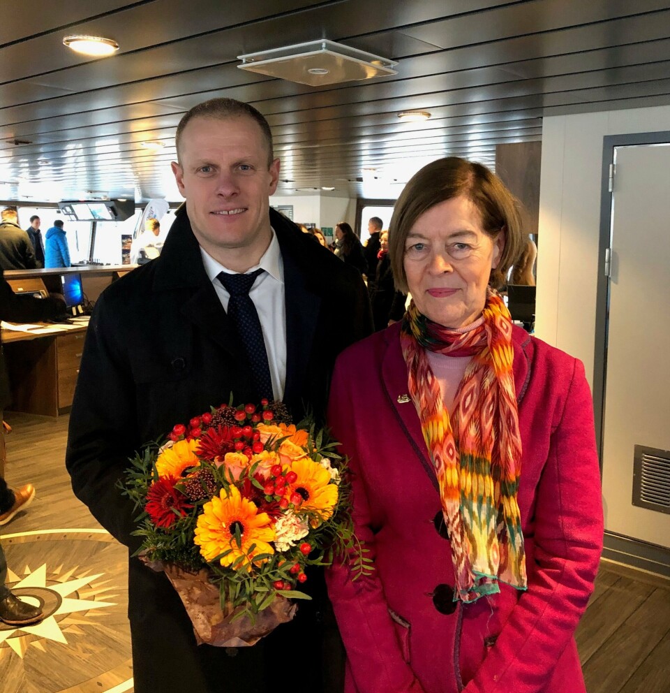 Matts Johansen og gudmor Alexandra Shackleton