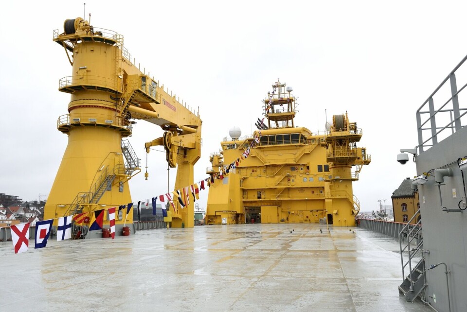 Arbeidsdekket på 'Viking Neptun', et av skipene Reach benytter. Foto: Olav Thokle