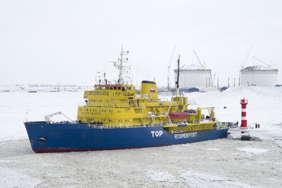 Isbryter “Tor” gikk ifølge Marinetraffic.com fra St. Petersburg 17. oktober og er på vei til byen Sabetta i Jamal i det nordvestlige Russland. Foto: Tuomas Romu/WikiCommons.
