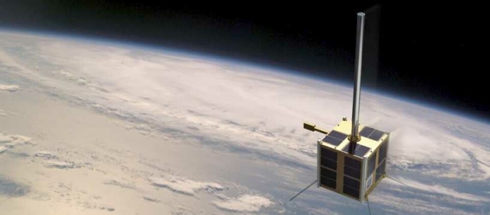 AISSat-1 vil gå i en polarbane i ca. 600 kilometers høyde, noe som gjør at den vil ha lang rekkevidde og kunne observere over store havområder (Bilde: FFI/NASA/Norsk Romsenter/Nyhetsgrafikk.no).