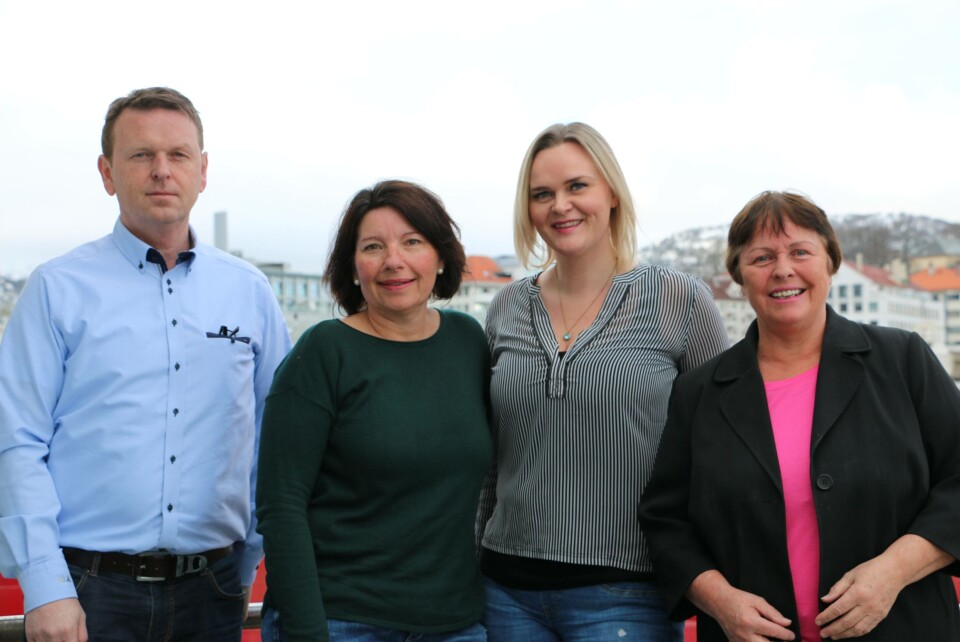 Fra venstre: Bjørn Bekken, Kjersti Morvik, Veronica Hovland og Laila Indrebø. Foto: Helge Martin Markussen