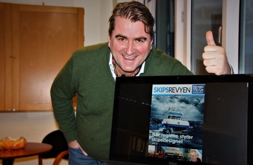 - Vi ser en markant og gledelig utvikling i lesertallene for Skipsrevyen sier redaktør Sigbjørn Larsen. Foto: Helge Martin Markussen.