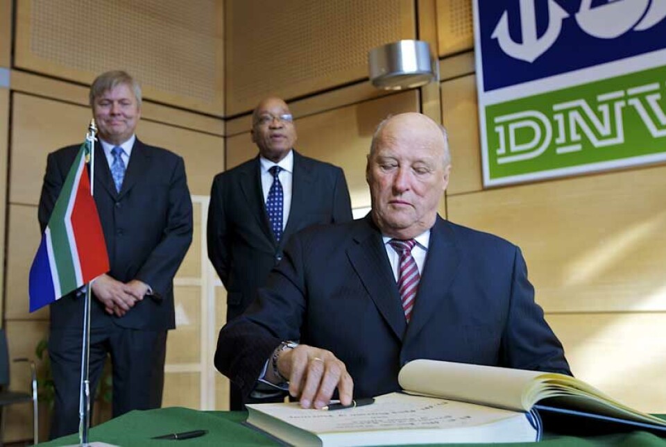 South African state visit to Norway with President Jacob Zuma and the Norwegian King Harald present at DNV for CCS meeting. South African state visit to Norway with President Jacob Zuma and the Norwegian King Harald present at DNV for CCS meeting.