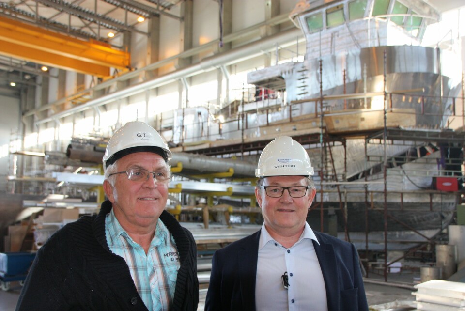 Administrerende direktør i Global Ocean Assure Tor Ove Bråthen (th) og markedssjef Sven Evertsen vil inn i riggmarkedet. Foto:Sigbjørn Larsen.