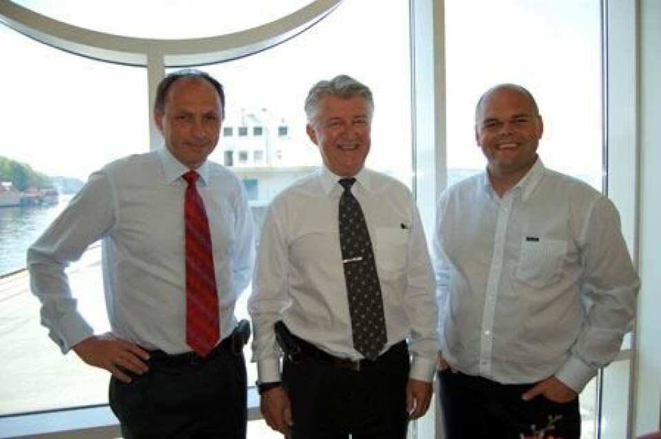 Alfred Risan, Sveinung Hansen og Ove Wilhelmsen i Wärtsilä styrker organisasjonen med flere nye kontor i Norge.