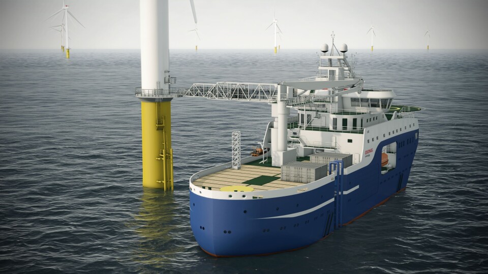 Servicefartøyet utrustes med hybrid kraftsystem som kan redusere drivstofforbruket med inntil 20 prosent Illustrasjon: Salt Ship Design