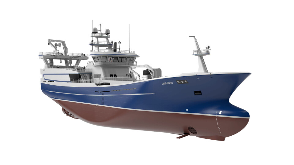 Liegruppens nye pelagiske tråler M/S Liafjord med foilmodul fra Wavefoil