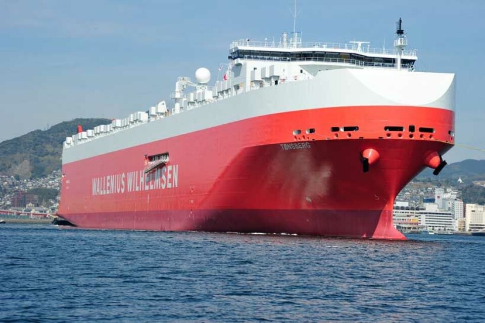 The new Mark V class is the largest and most sophisticated roll-on roll-off carrier ever built. The first vessel, MV Tønsberg, is now launched into operation. (Photo: Wilh. Wilhelmsen)