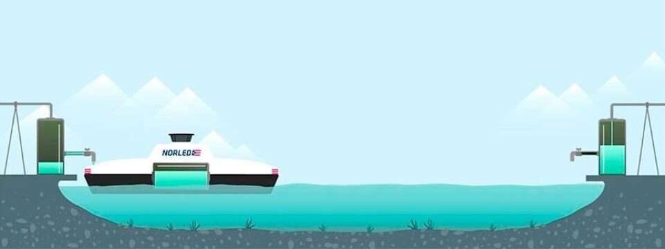 Illustration showing principle with a battery bank continuously charged from the public grid.