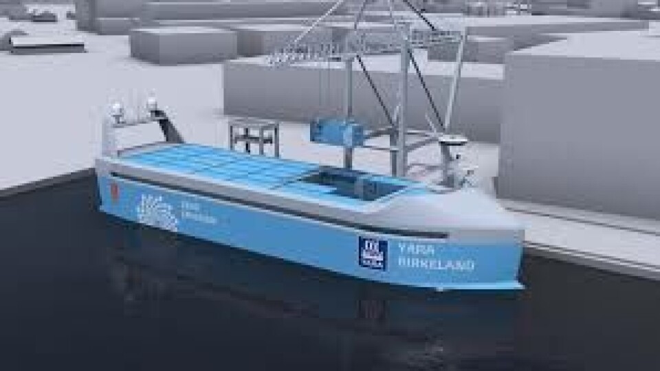 Det autonome skipet 'Yara Birkeland' er planlagt å være ferdig i 2020