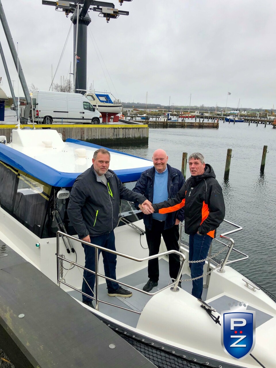 Kjetil Nygård, CEO i ProZero Norge, Henrik Sonne, senior project manager i Tuco Marine og Kenneth Seljen, operations manager i Havkar Drift AS. Foto: Tuco Marine.