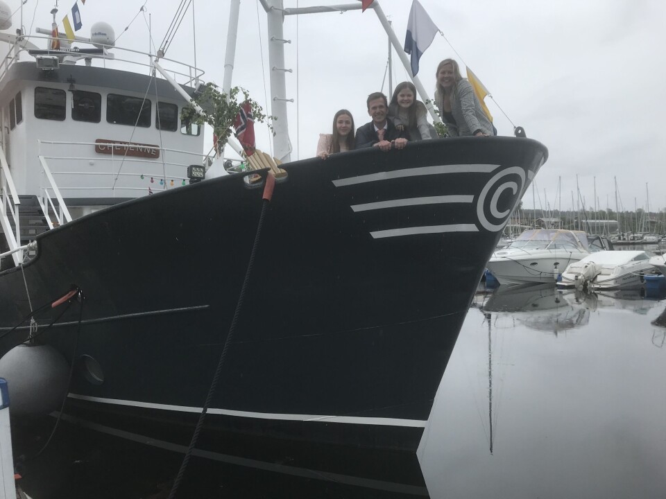 Familien Kleven fra Asker bor om bord i eget skip. Foto: Sigbjørn Larsen