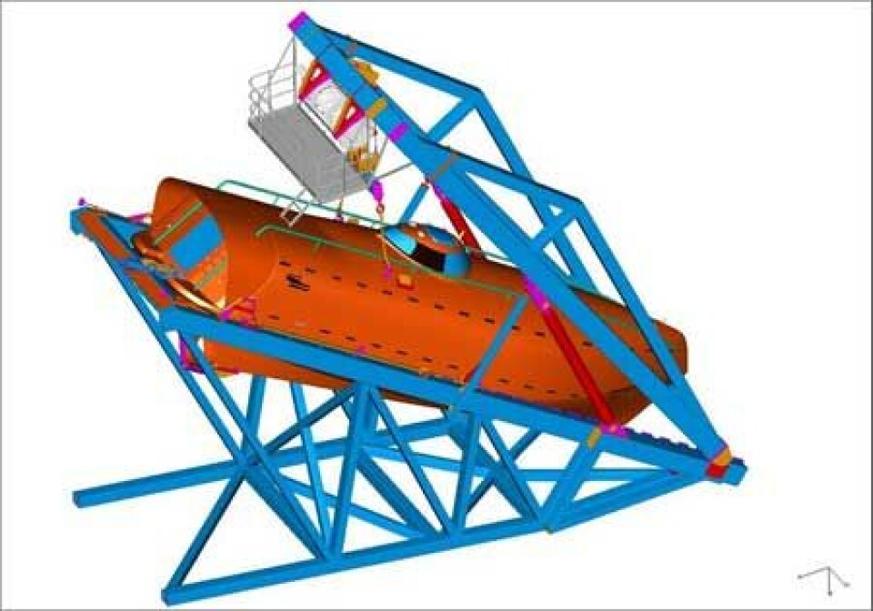 Schat-Harding's new generation FF1200 freefall boat and davit