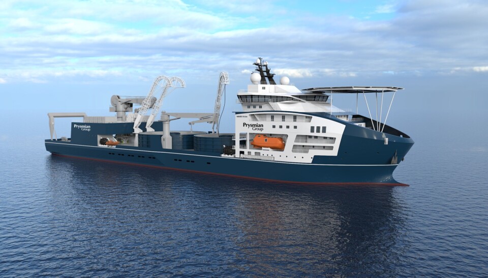 VARD skal bygge italiensk kabelleggingsskip til 1,6 MRD. Skipet er designet i Ålesund. Foto: VARD.
