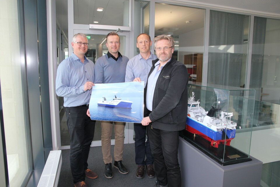 Fra venstre: Agnar Juvik (VARD), Torgeir Folland (VARD), Webjørn Barstad (HAVFISK) og Stein Oksnes (HAVFISK)
