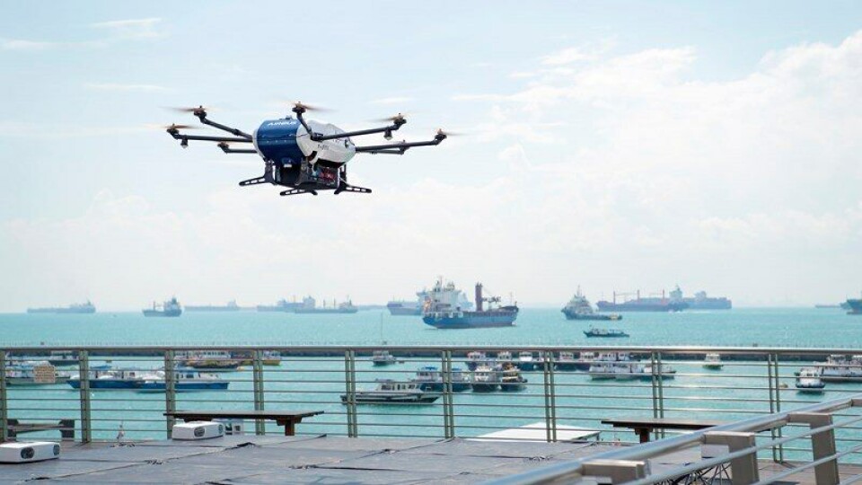 Verdens første kommersielle droneleveranse til skip
