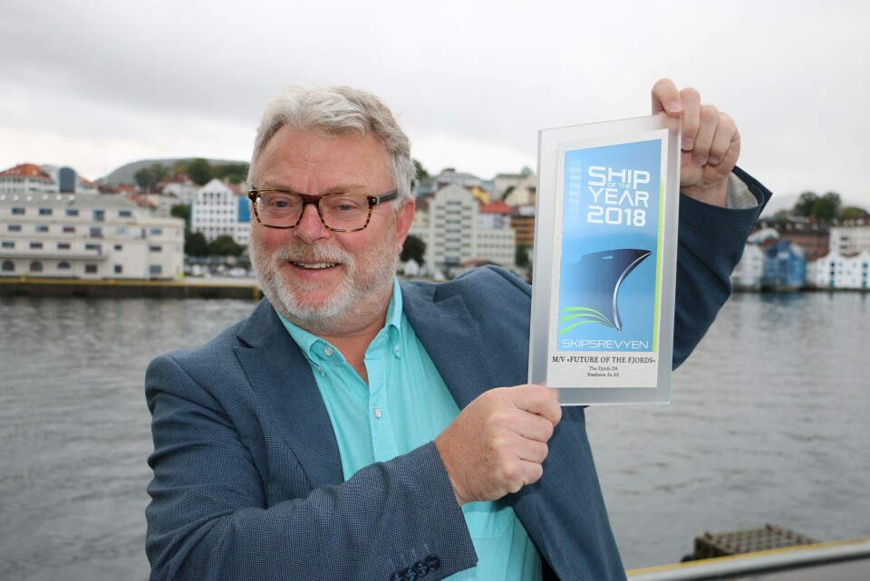 - Vi vil ha DITT forslag til Ship of the year 2019, sier ansvarlig redaktør Gustav-Erik Blaalid i Skipsrevyen. Foto: Sigbjørn Larsen.