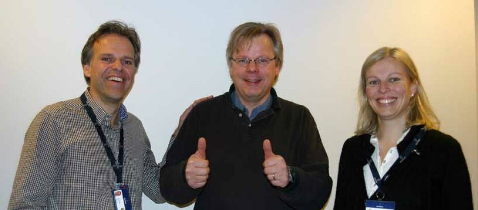 Visekonsernsjef Tore Ulstein, professor Hans Petter Hildre og konsernsjef Gunvor Ulstein ved årsskiftet 2008/2009 då det vart kjent at Ulstein Group dekkjer utgiftene med eit professorat retta mot krevjande marine operasjonar ved Høgskolen i Ålesund i fe