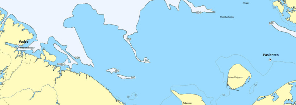 Kartet viser distansen mellom pasienten og Vadsø. Skjermdump: HRS Nord-Norge