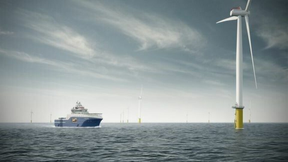 ABB leverer hybrid kraftsystem med energilagring til servicefartøy for offshore vindparker (Ill. Salt Ship Design).