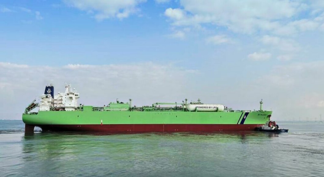 «BW Malacca» er det siste fartøyet i serien av 15 store gasstankere som har fått Wärtsilä LPG Fuel Supply System ettermontert. Foto: BW LPG «BW Malacca» er det siste fartøyet i serien av 15 store gasstankere som har fått Wärtsilä LPG Fuel Supply System ettermontert. Foto: BW LPG